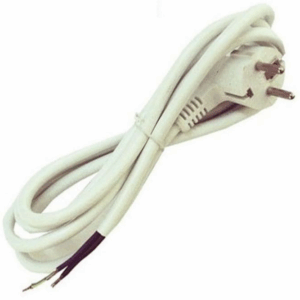 Cable Blanco + Clavija Inyectada 3x1.5mm 2m