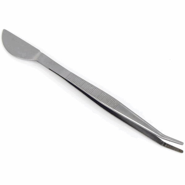 Pinza / Espátula Curva Dingmu 220mm - Inox.