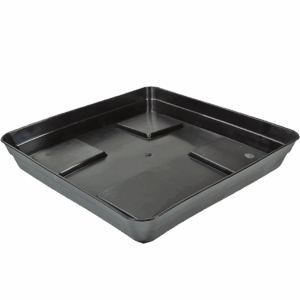 Plato Cuadrado Eco Negro con Soporte