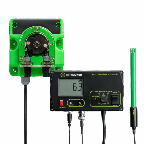 Milwaukee Kit Controlador PH + Bomba Dosificadora (MC720) Apto para inyectar corrector PH- y PH+